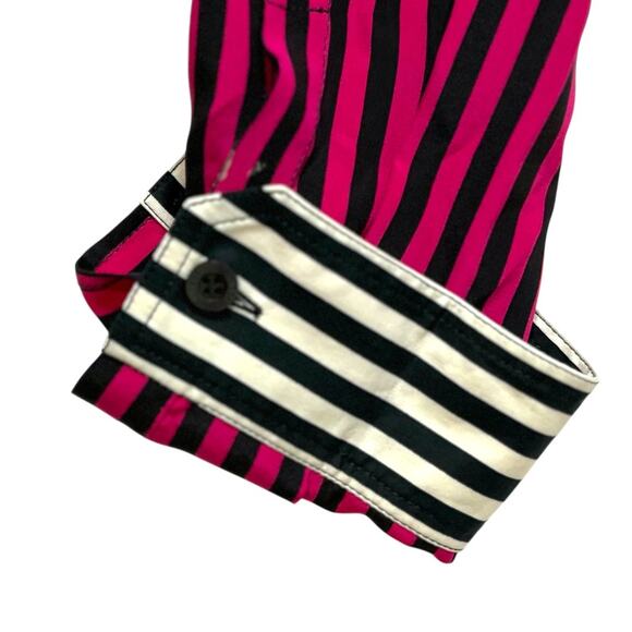 Vintage Gucci Silk Button Down Shirt - U.S. 6 - Pink/Black Stripe - Like New - Picture 13 of 15